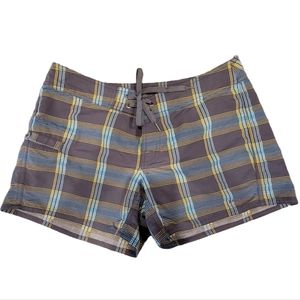 Patagonia Wavefarer Brown Plaid Boardshort  Shorts Size 6